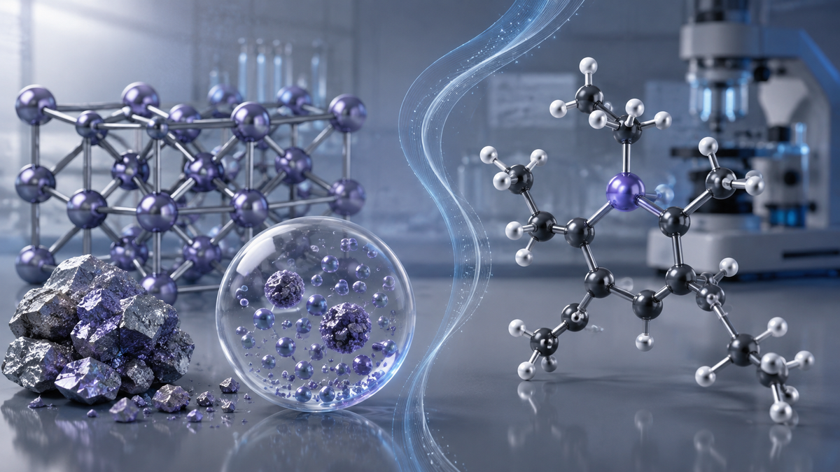 Chemische Illustration zu kolloidalem und organisch gebundenem Germanium