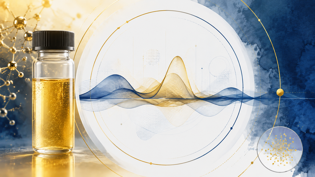 Abstrakte sachliche Illustration zu Gold, Stimmung und Wohlbefinden