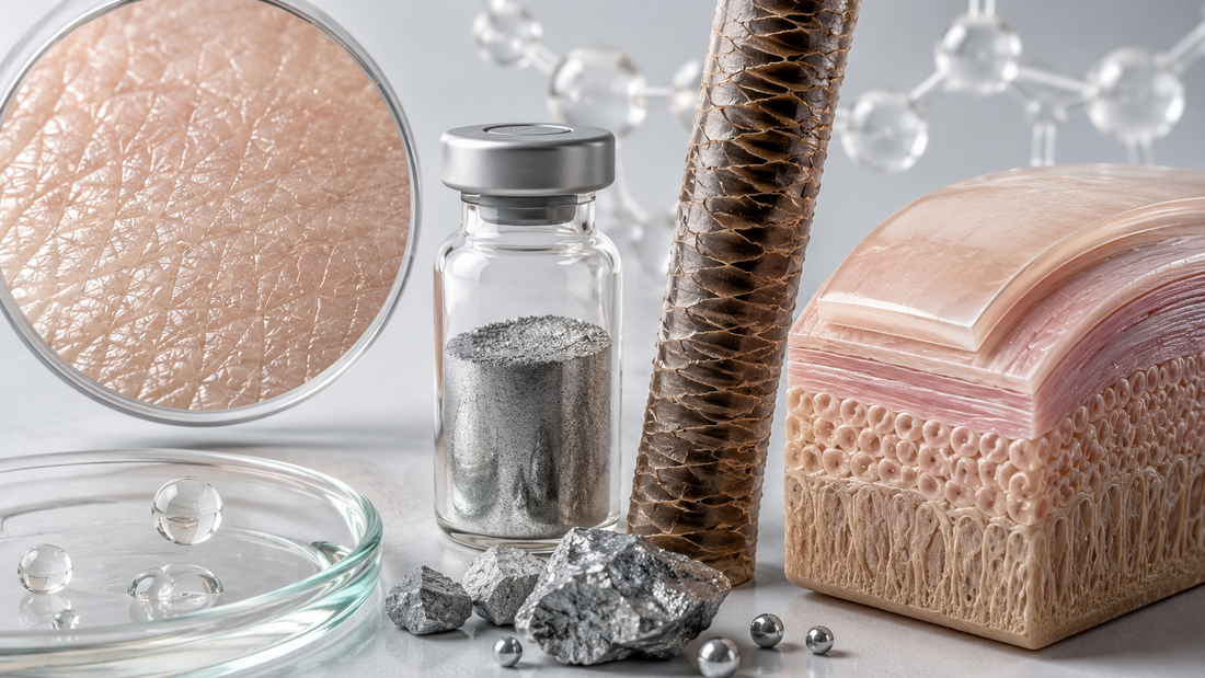 Neutrale dermatologische Illustration zu Zink, Haut, Haaren und Nägeln